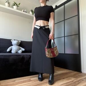 The Perfect Black Fold Over Maxi Skirt
